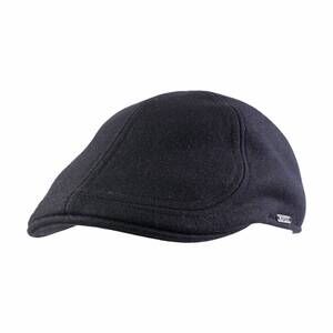 NEW WIGENS men's melton wool pub cap in black